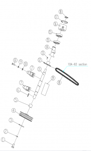 Assembly of header transmission shaft 2m for Zoomlion Harvester